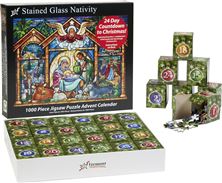 STAINED GLASS NATIVITY - JIGSAW PUZZLE ADVENT CALENDAR (24-DAY COUNTDOWN TO CHRISTMAS!)